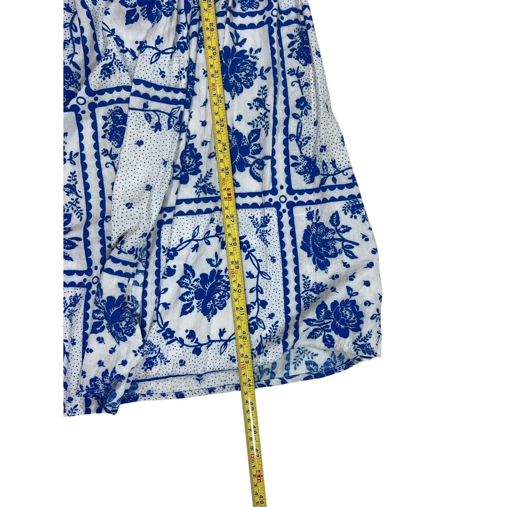 Urban Outfitters Gabrielle Blue Floral Wrap Midi Dress XS Cottagecore - Picture 8 of 10